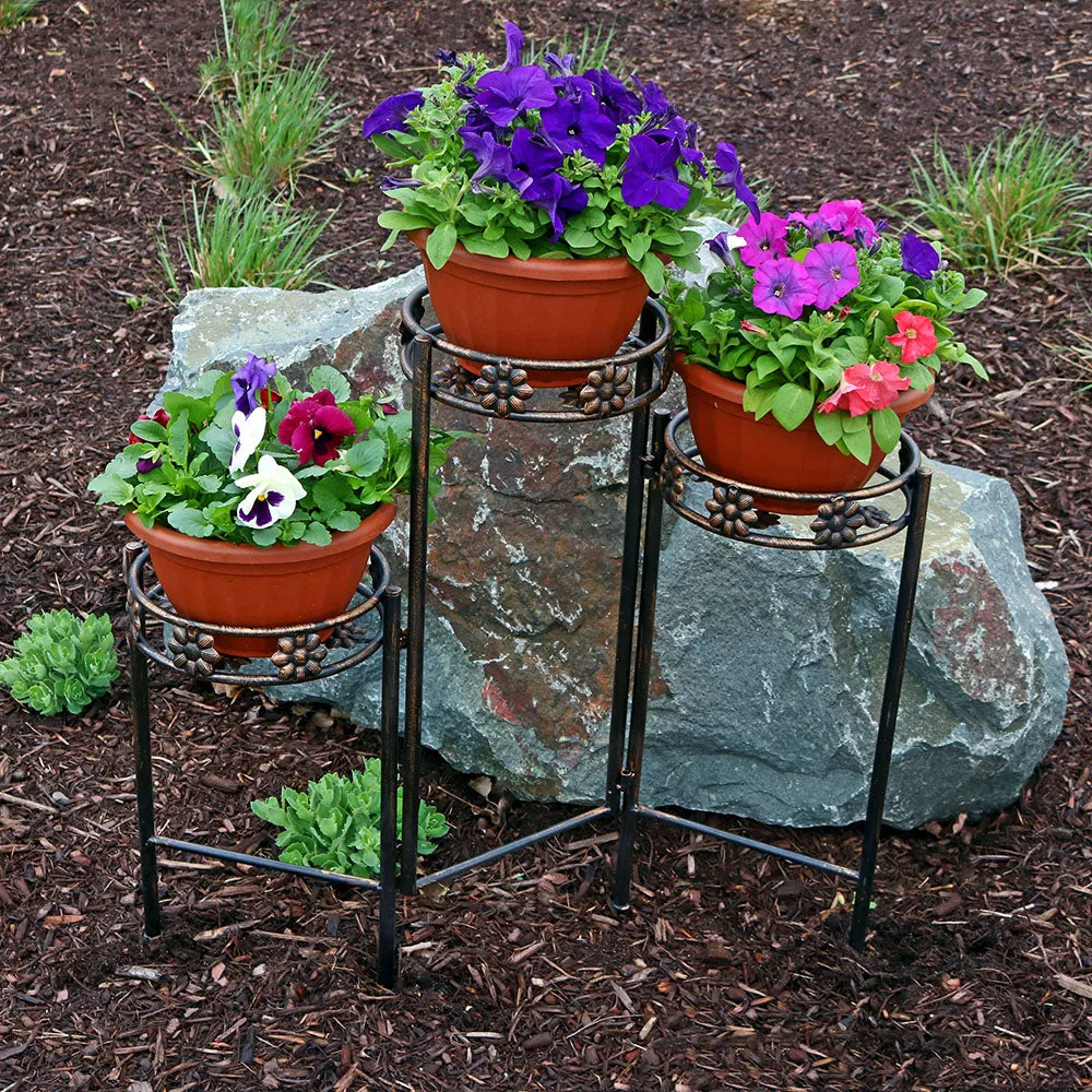 Sunnydaze 3-Tier Folding Plant Stand - 29"