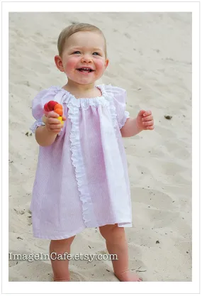 SWEET PEA DRESS girl and baby pdf dress pattern sizes 6 months -10 years. Baby pants included.