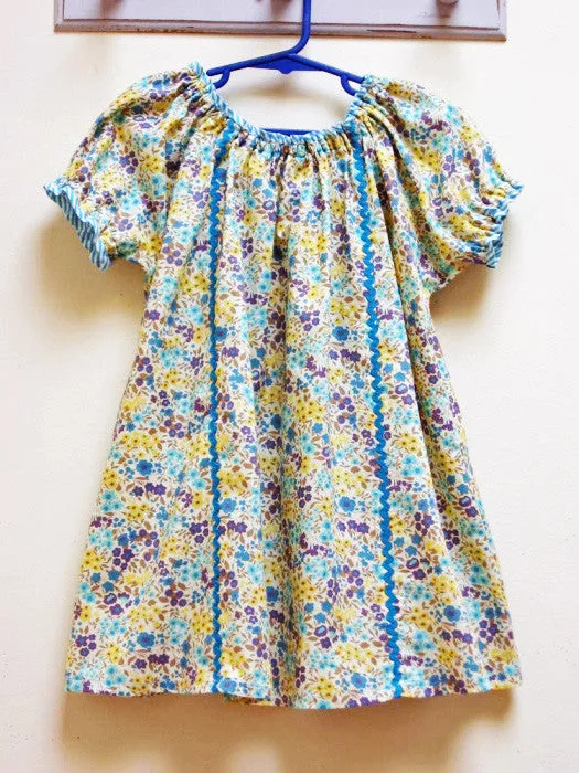 SWEET PEA DRESS girl and baby pdf dress pattern sizes 6 months -10 years. Baby pants included.