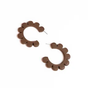 Tan Flower Outline Hoops