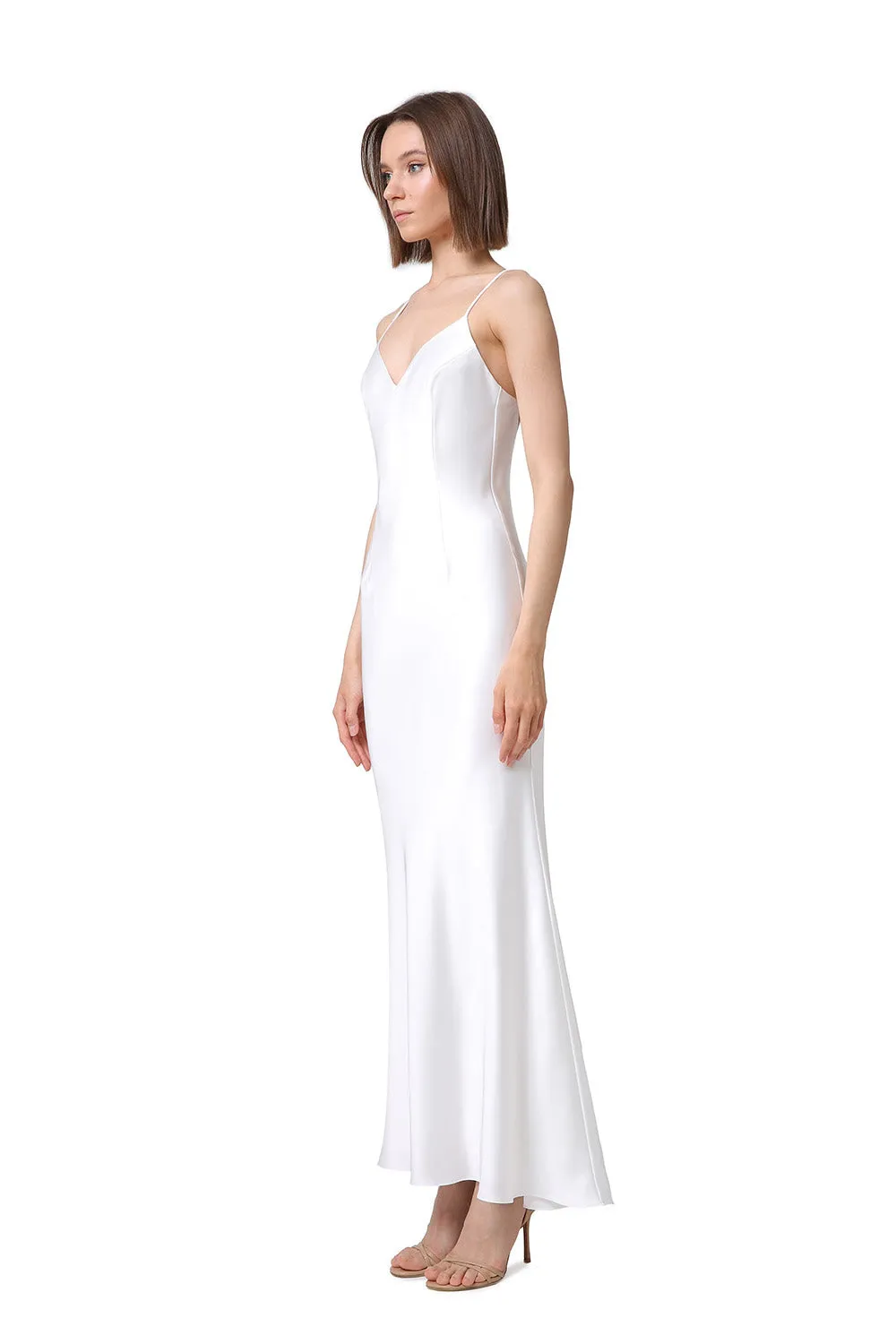 Terrin Silk Wedding Dress With Open Back