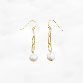 The Cloud Pearl and Chain Earrings