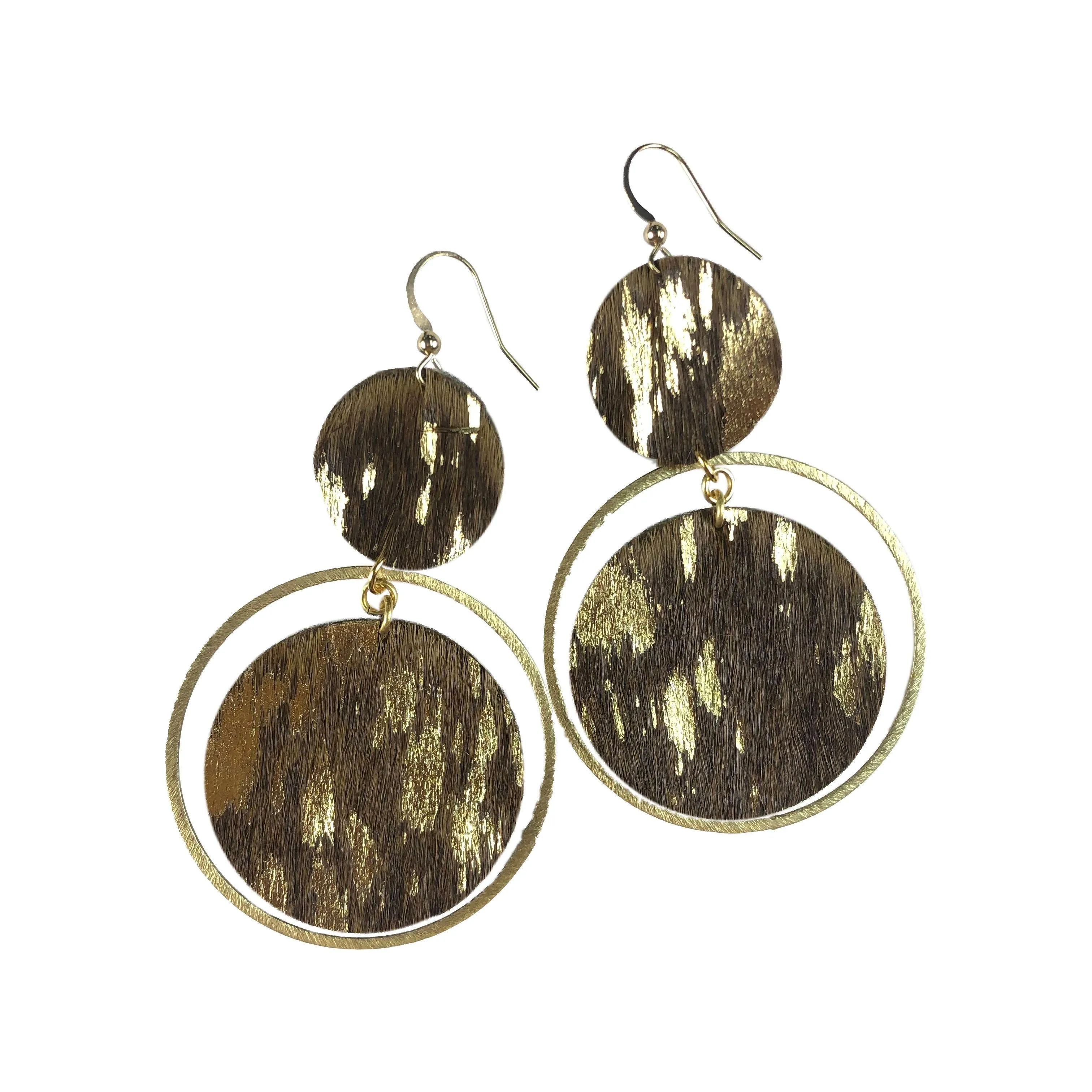 The Holli Double Circle Leather Earring Collection