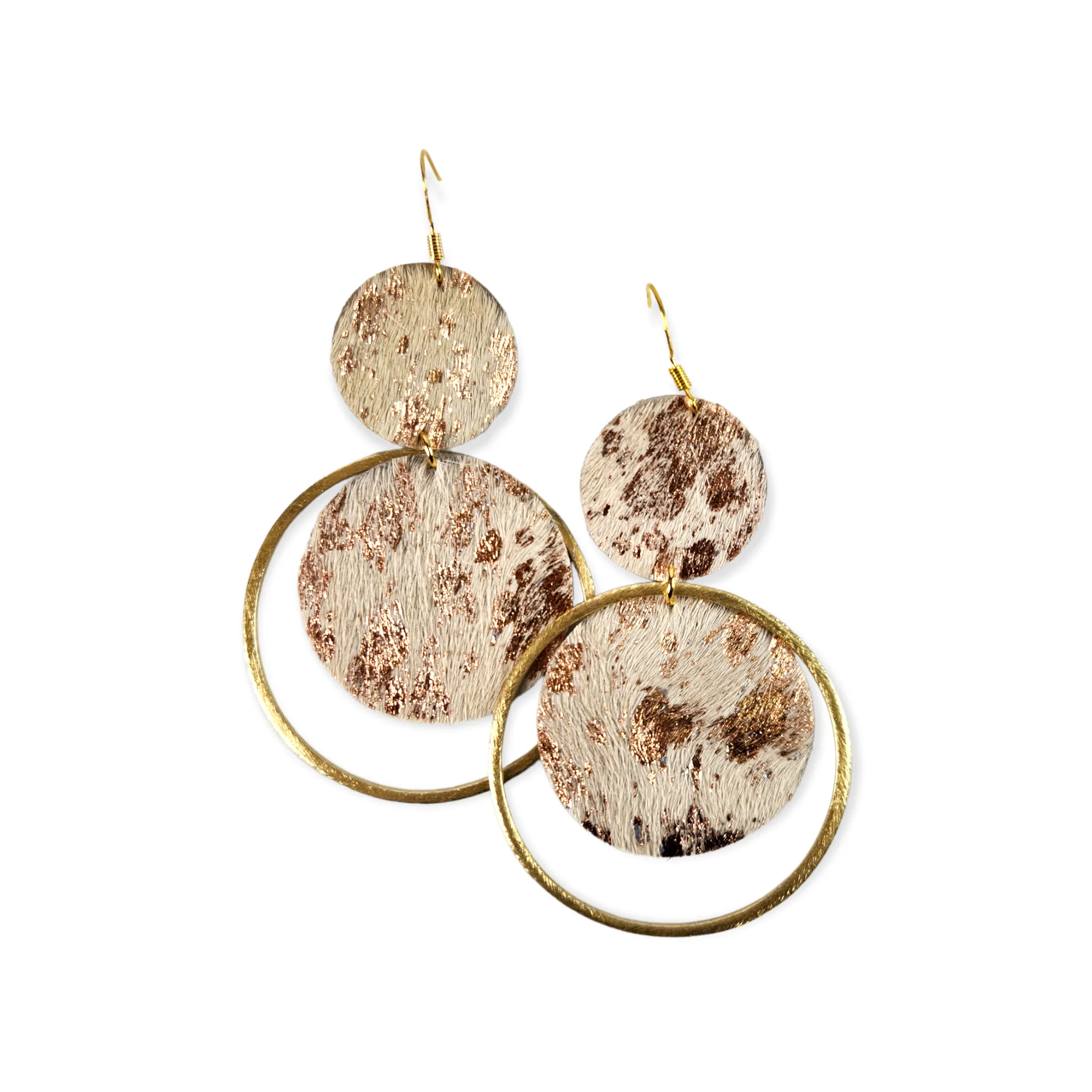 The Holli Double Circle Leather Earring Collection