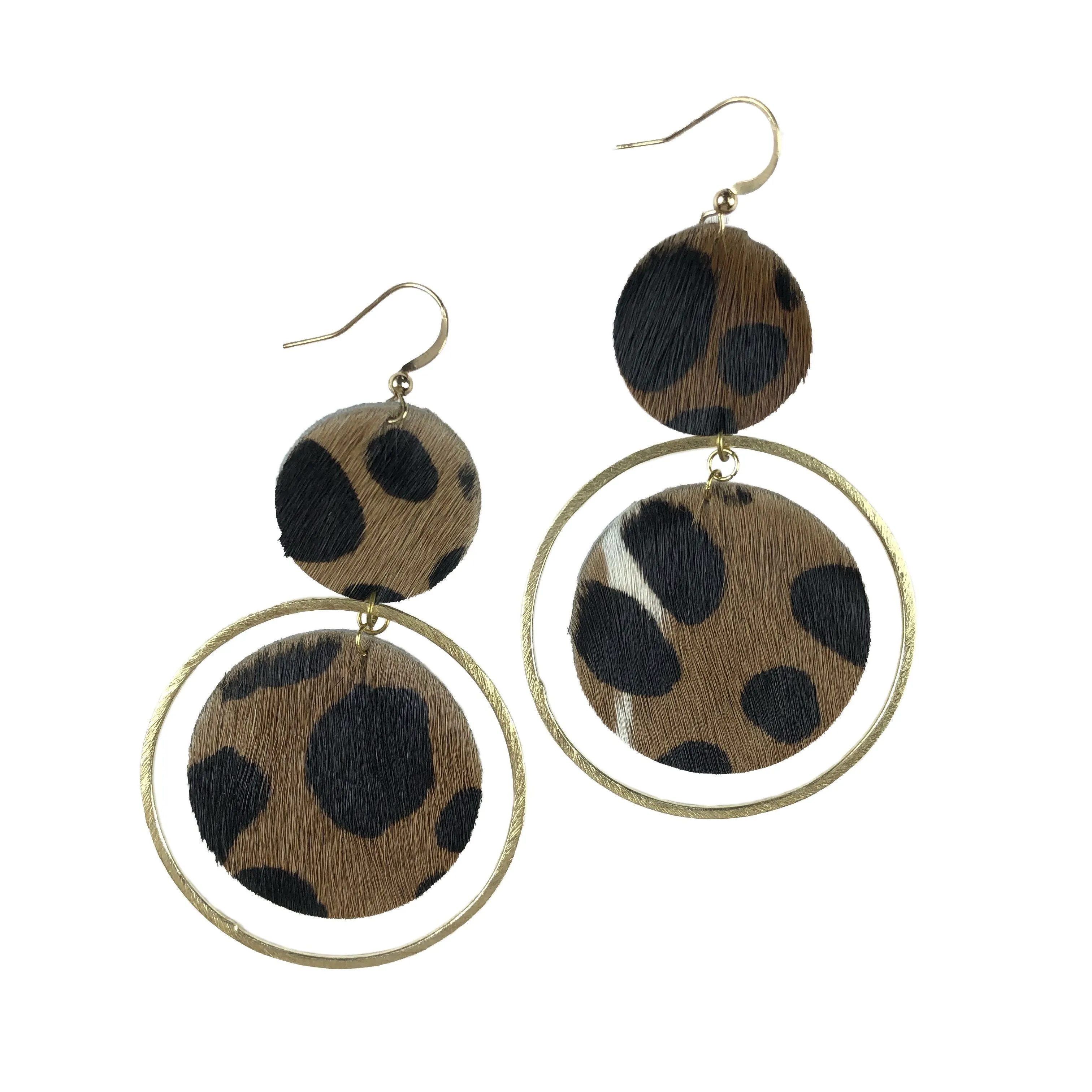 The Holli Double Circle Leather Earring Collection