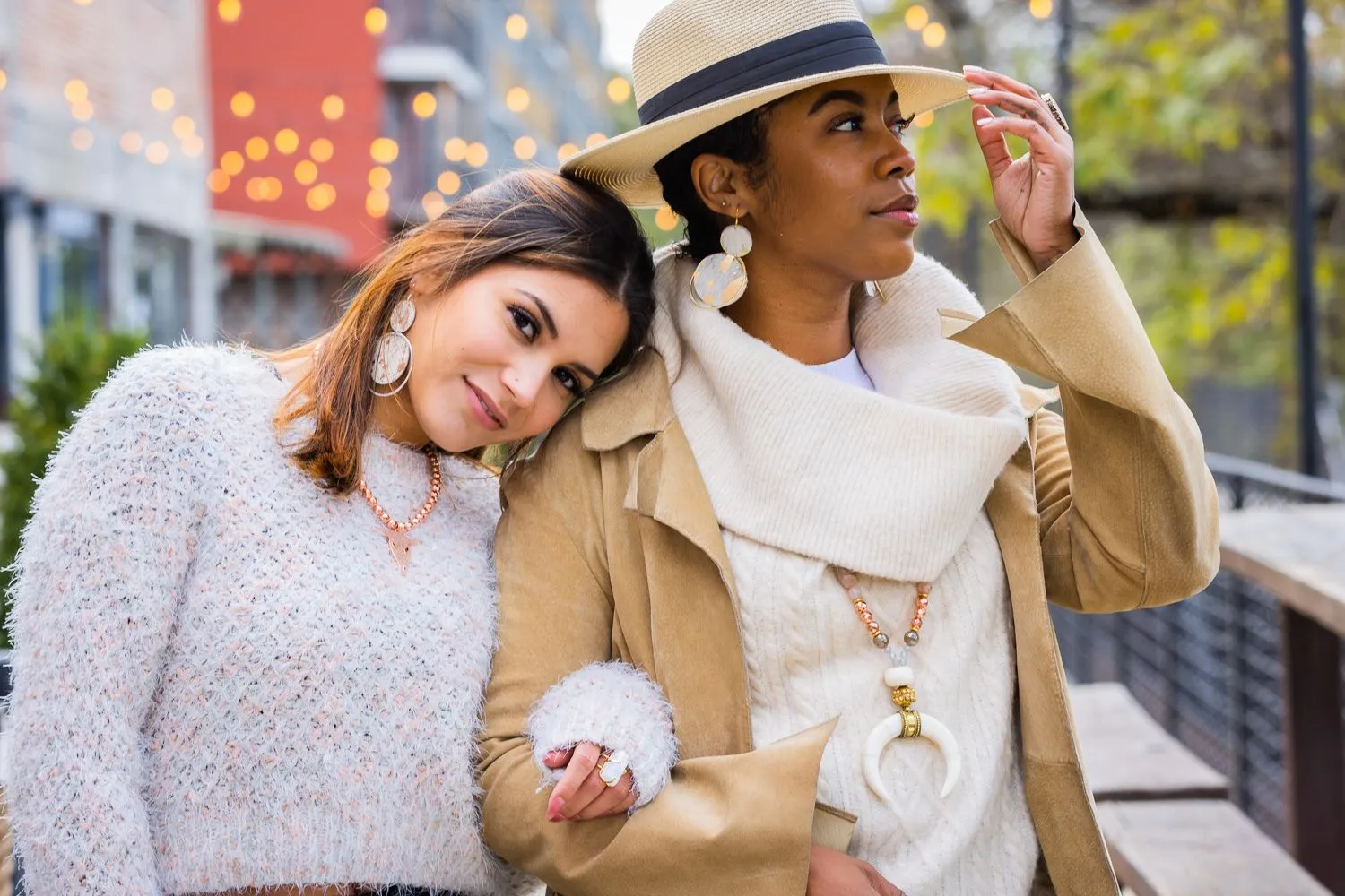 The Holli Double Circle Leather Earring Collection