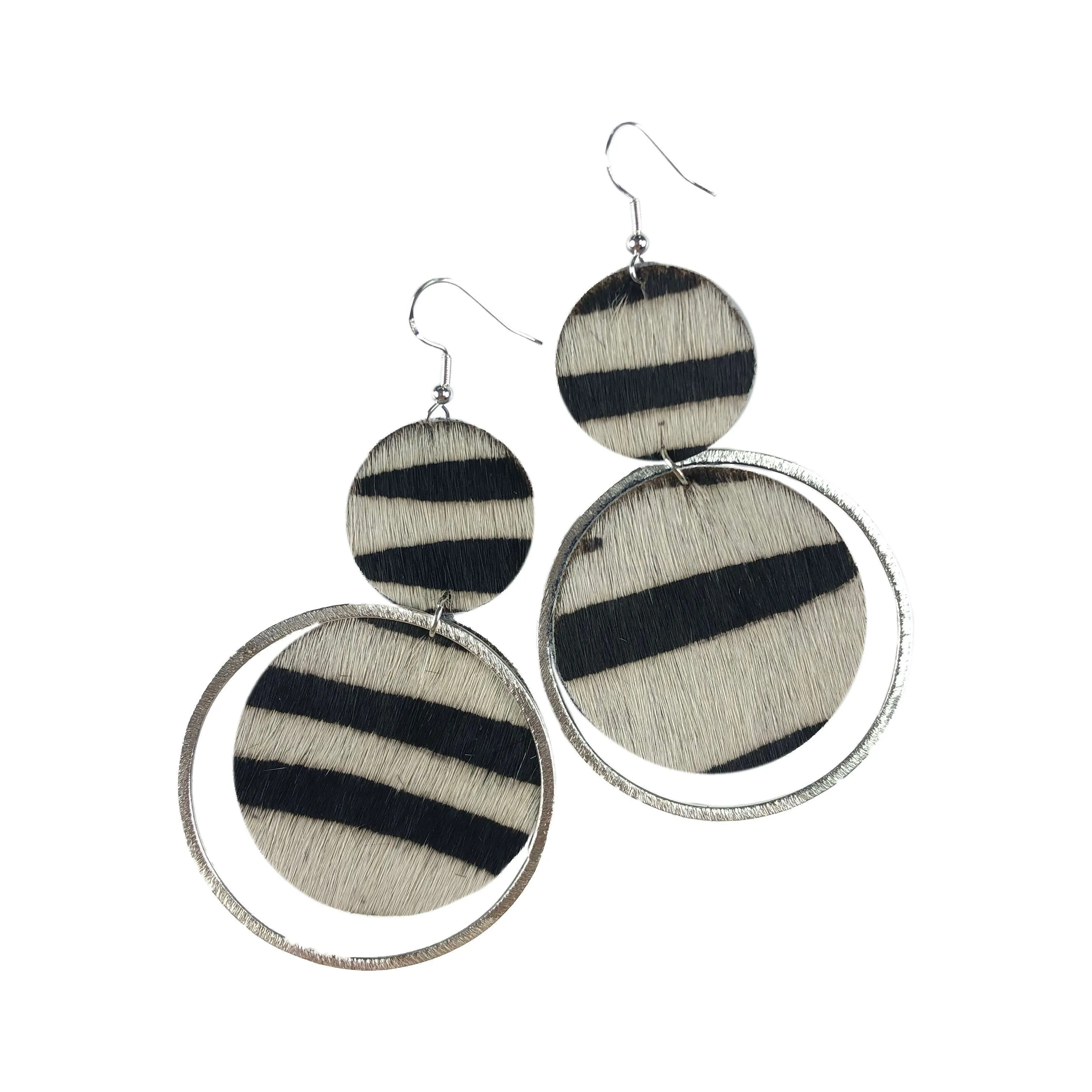 The Holli Double Circle Leather Earring Collection