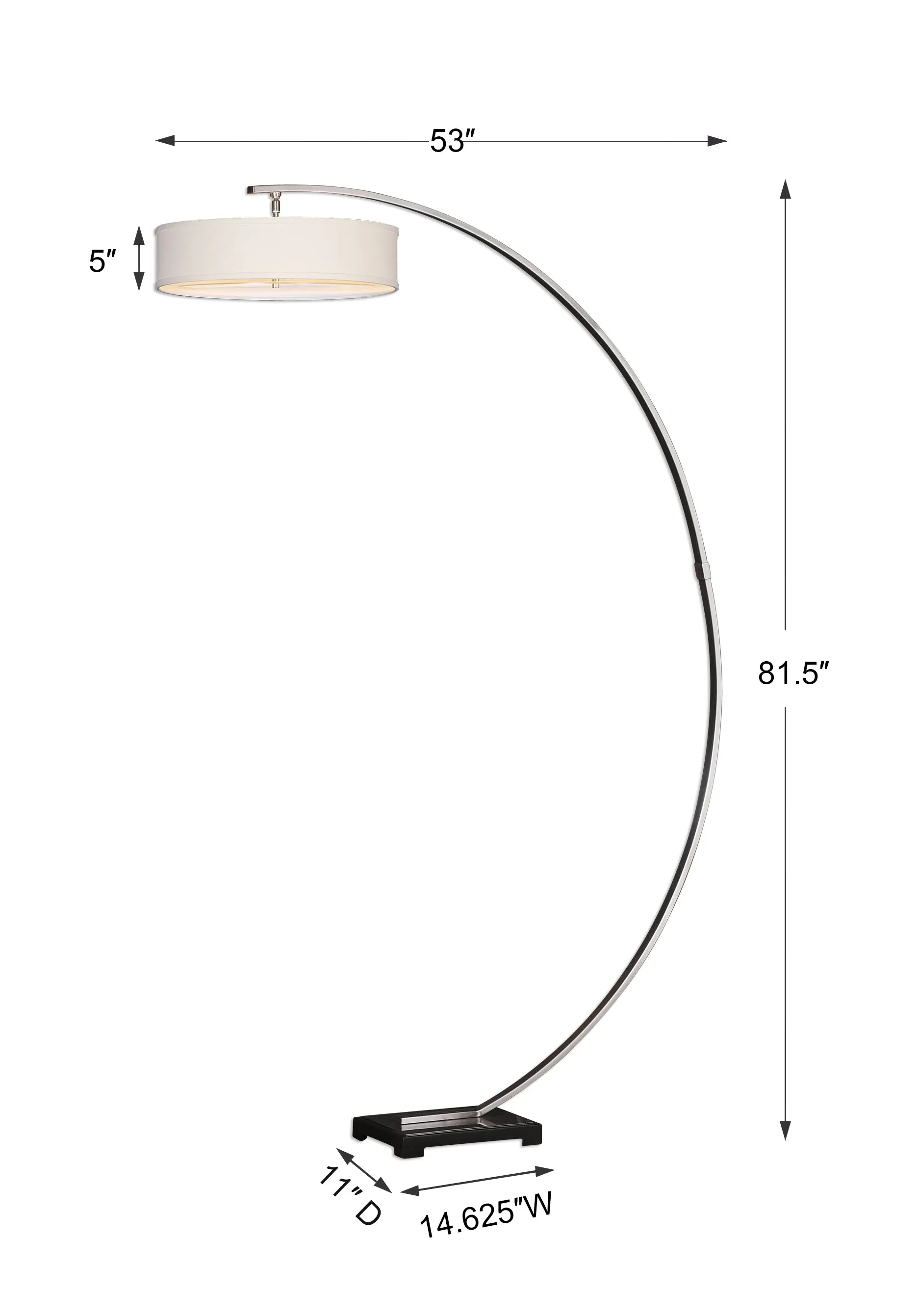 Uttermost Tagus Nickel Arc Floor Lamp
