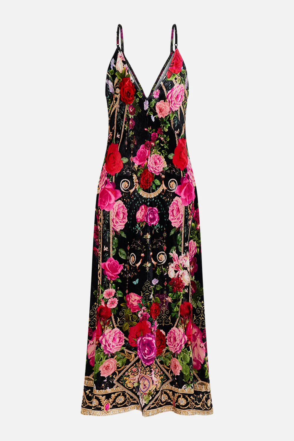 V NECK BIAS SLIP - VELVET RESERVATION FOR LOVE