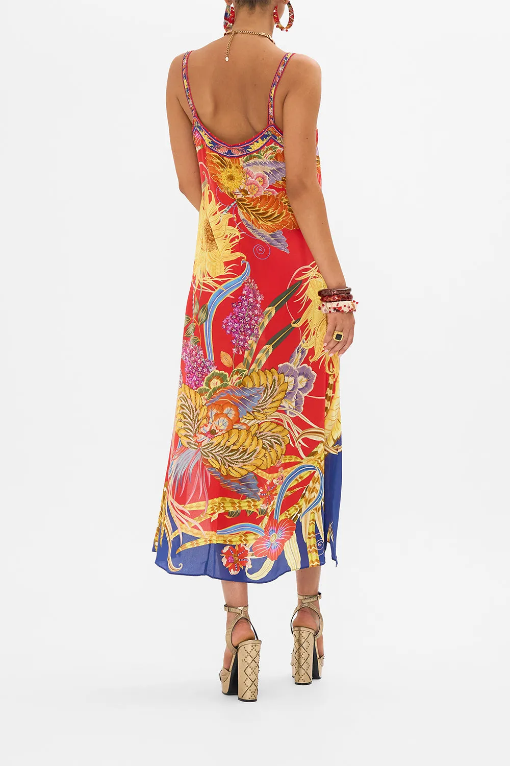 V NECK MIDI SLIP DRESS THROUGH VINCENTS EYES