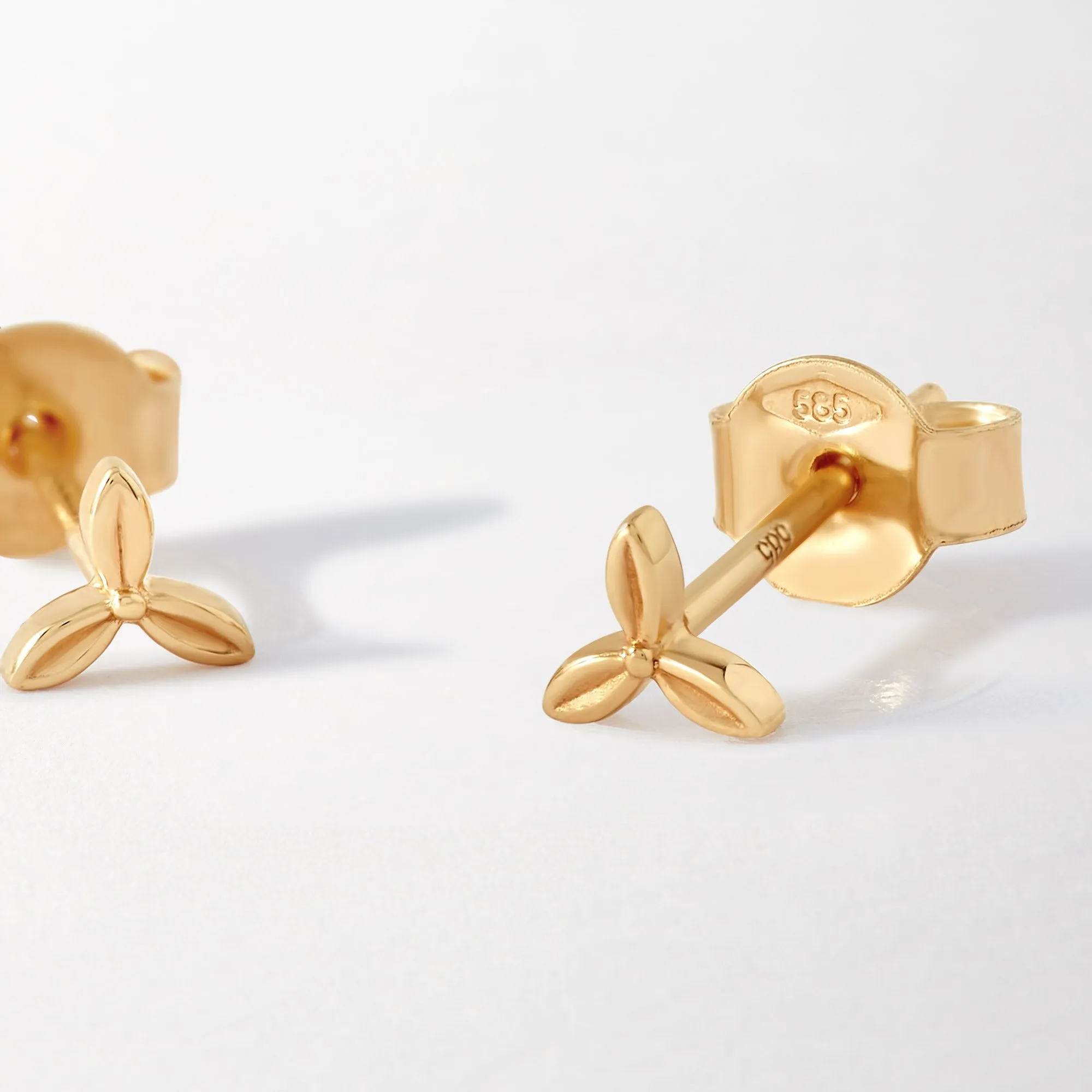 Victoria Solid Gold Stud Earrings