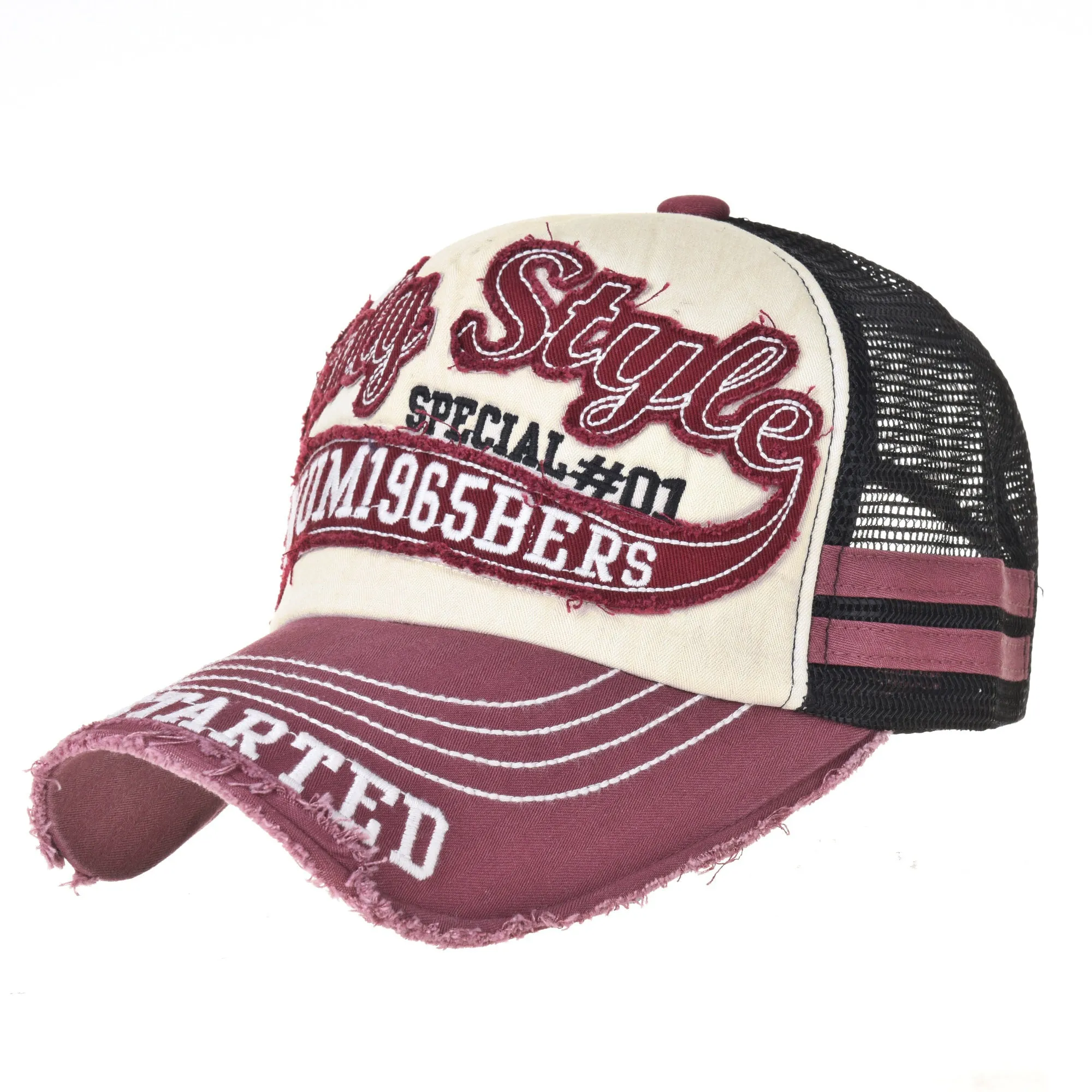 Vintage Baseball Cap Meshed Distressed Trucker Hat KR1251