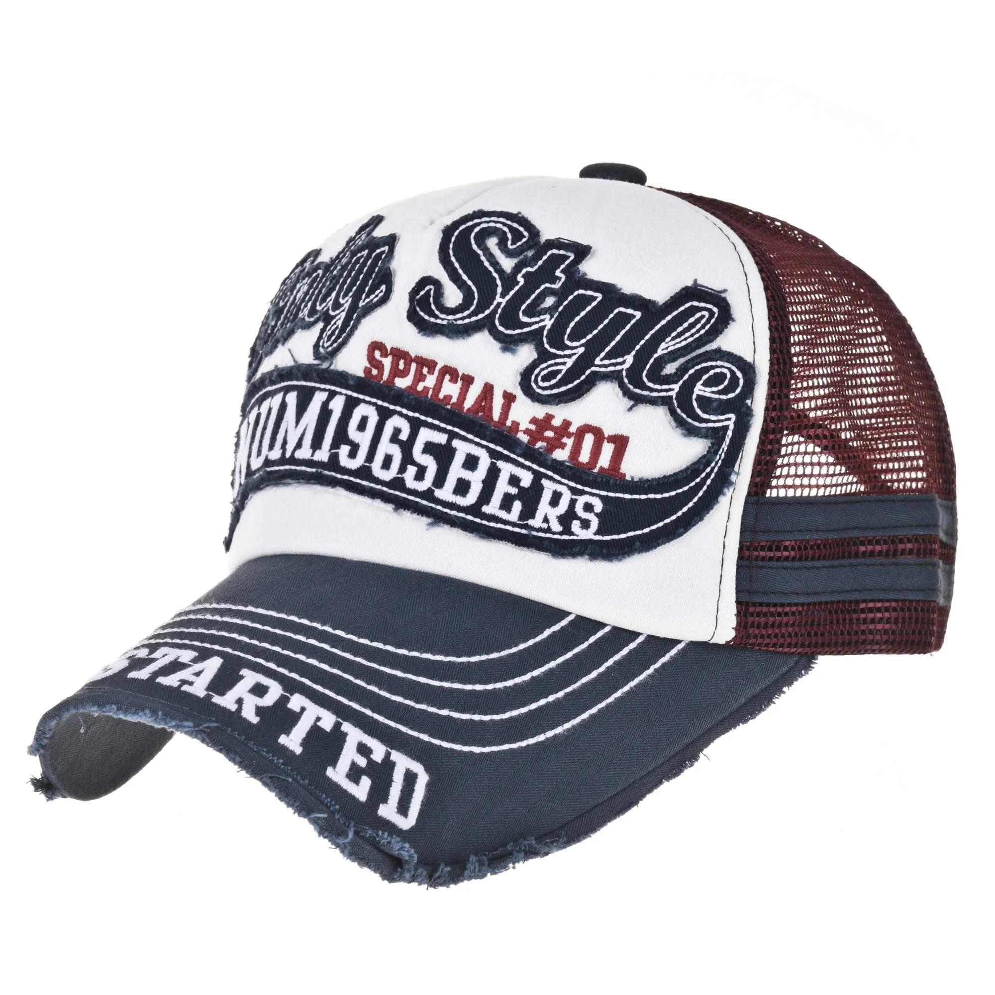 Vintage Baseball Cap Meshed Distressed Trucker Hat KR1251