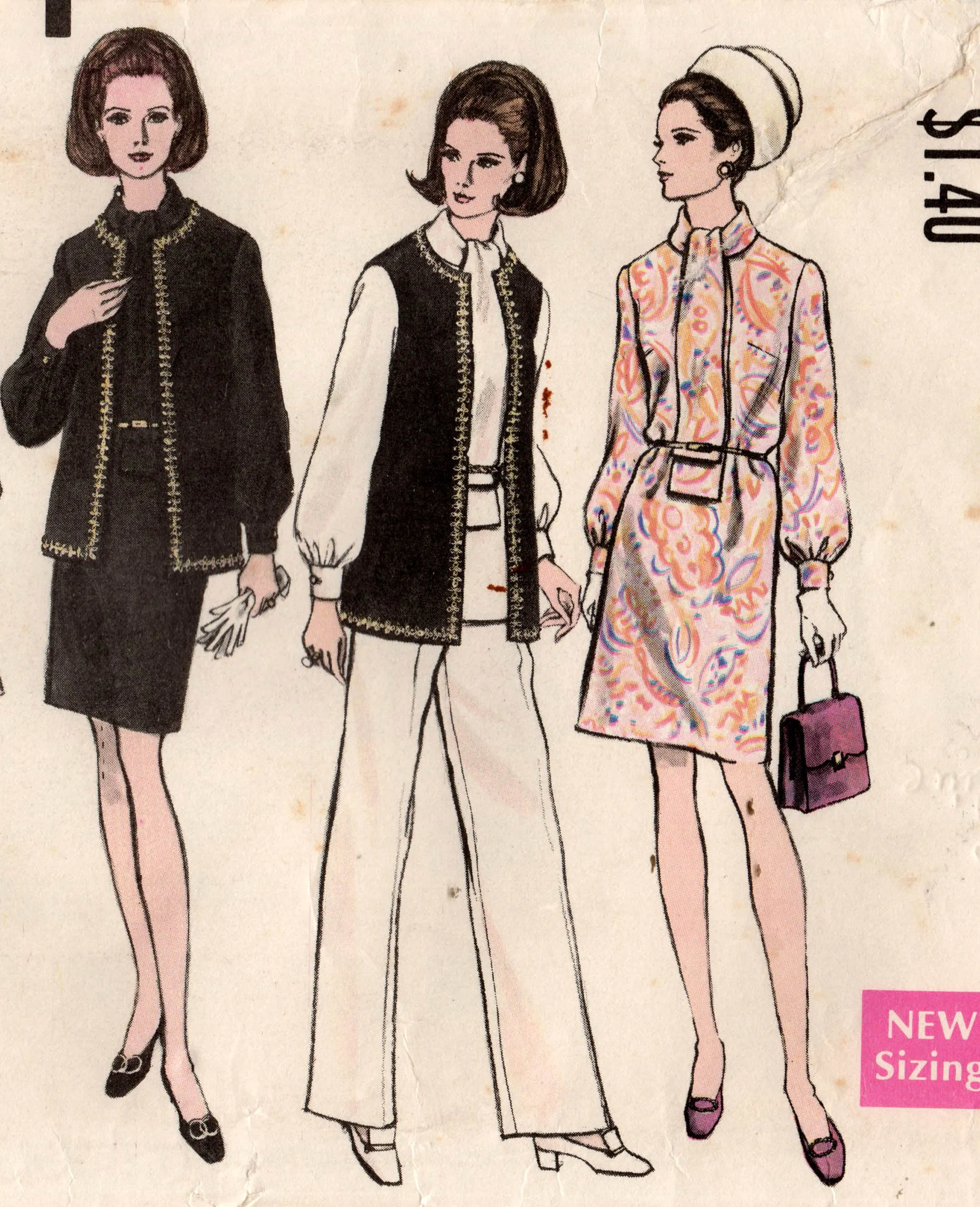 Vogue 7671 Womens Jacket Dress Blouse Skirt & Pants 1960s Vintage Sewing Pattern Size 10 Bust 32 1/2 inches