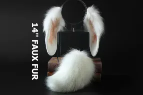 White lop bunny ear and tail plug rabbit