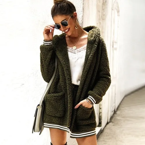 Women Faux Fur Coat Long Sleeve