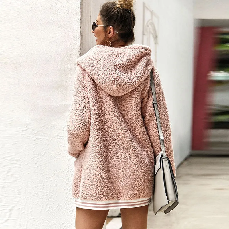 Women Faux Fur Coat Long Sleeve