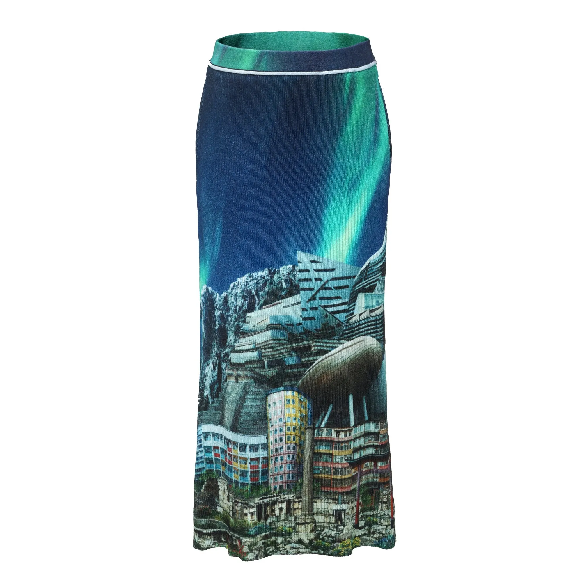 Women Surreal Collection: Overall Print Knit Skirt - Pattern