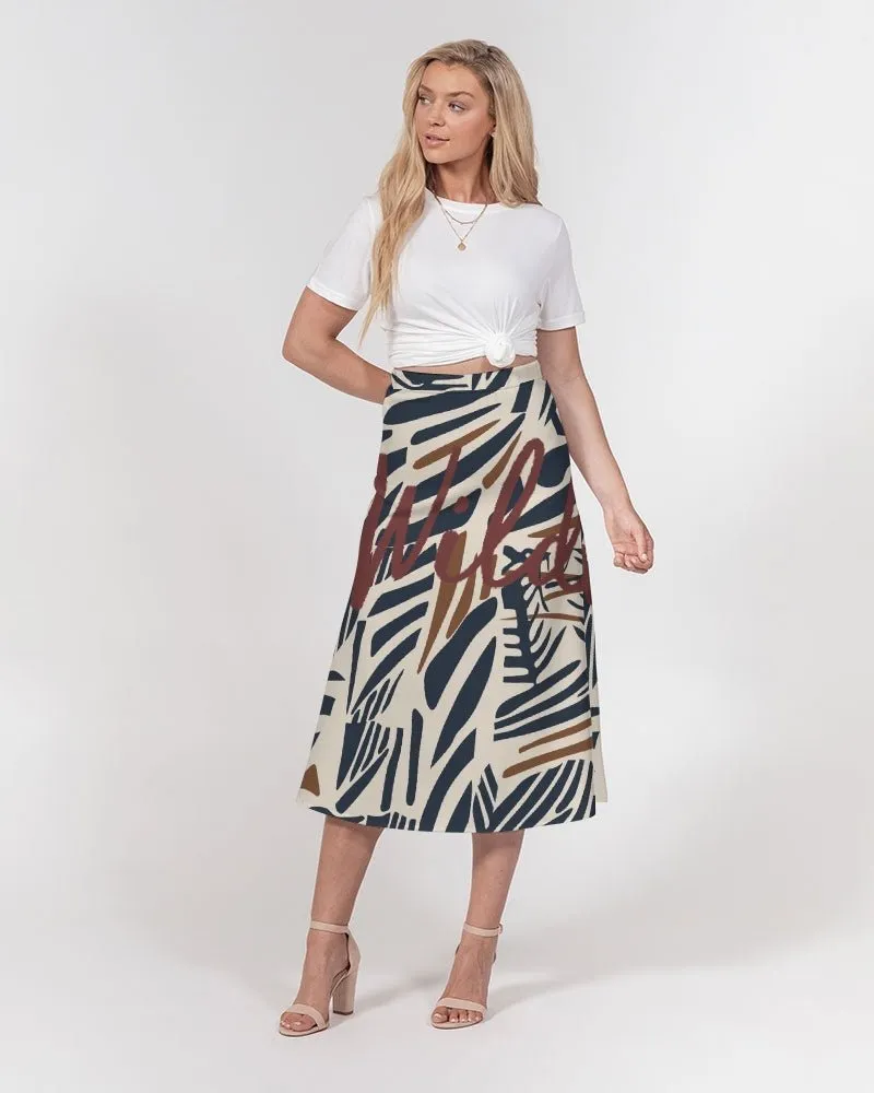 Women's A-Line Midi Skirt Go Wild