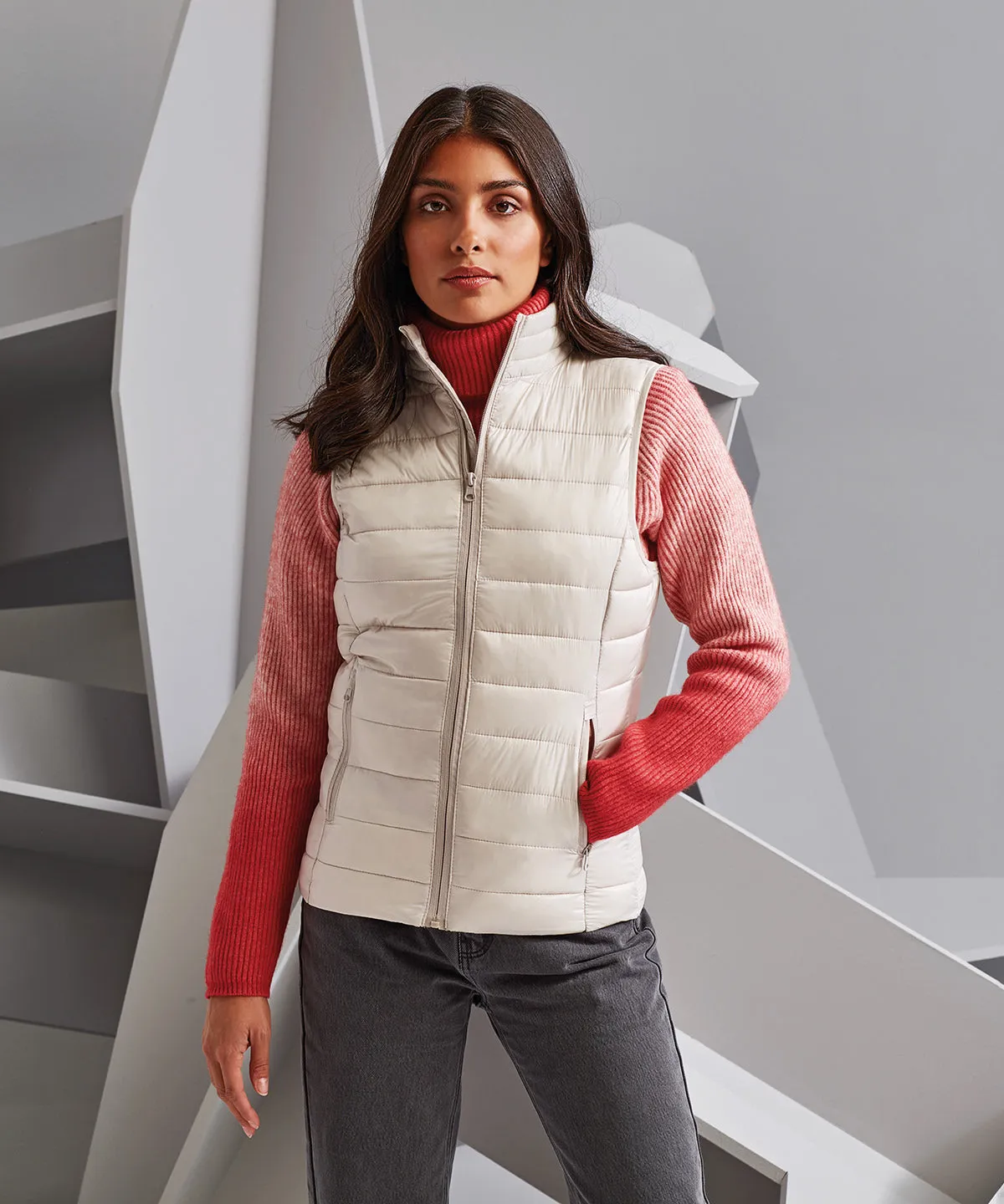 Womens terrain padded gilet | Oyster White