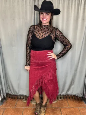 Wrap Around Fringe Skirt