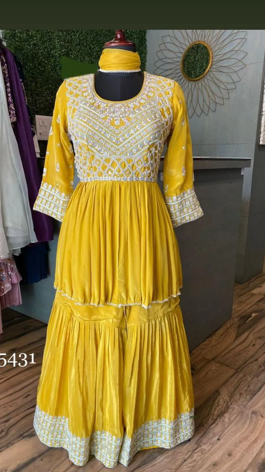 Zenik Yellow Dress Indowestern Dress