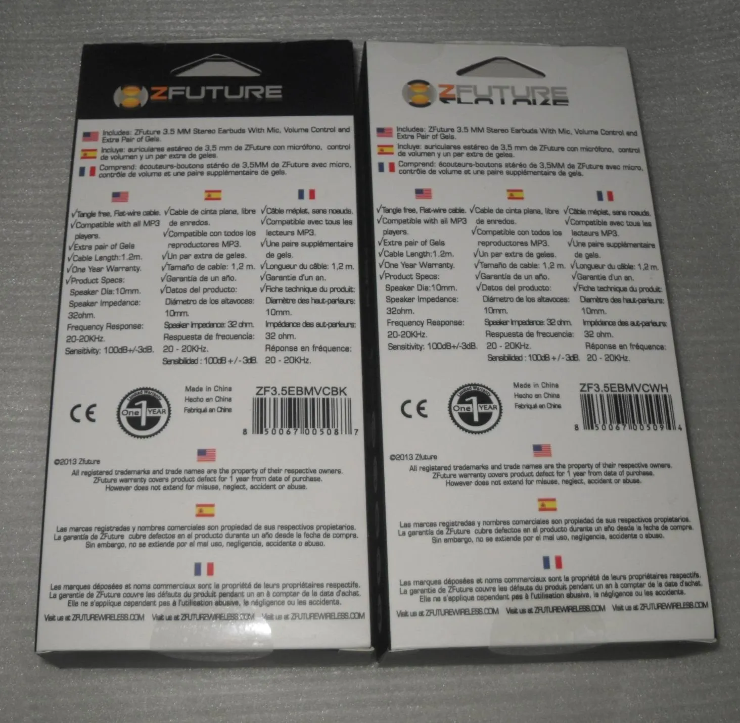 ZFUTURE Ear-Rupters, Flat Wire-tagle Free, Ear Buds, with Mic, Volume Control, Music Control, 3 Sets of Ear Gels